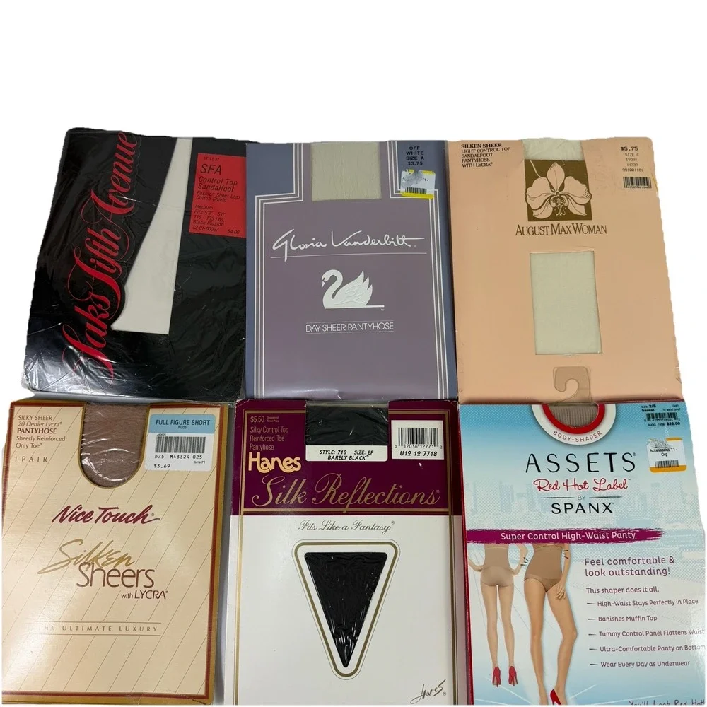 Pantyhose Stockings Vintage &‎ Contemporary 19 pcs Versace Victorias Secret NOS